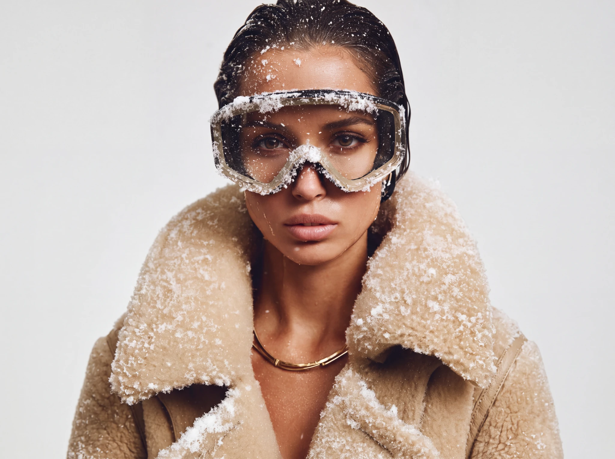 Профессиональный AI-результат: fashion-портрет девушки в лыжных очках